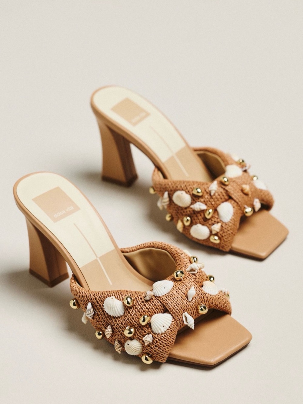 Dolce Vita Tylah Beaded Raffia Heels